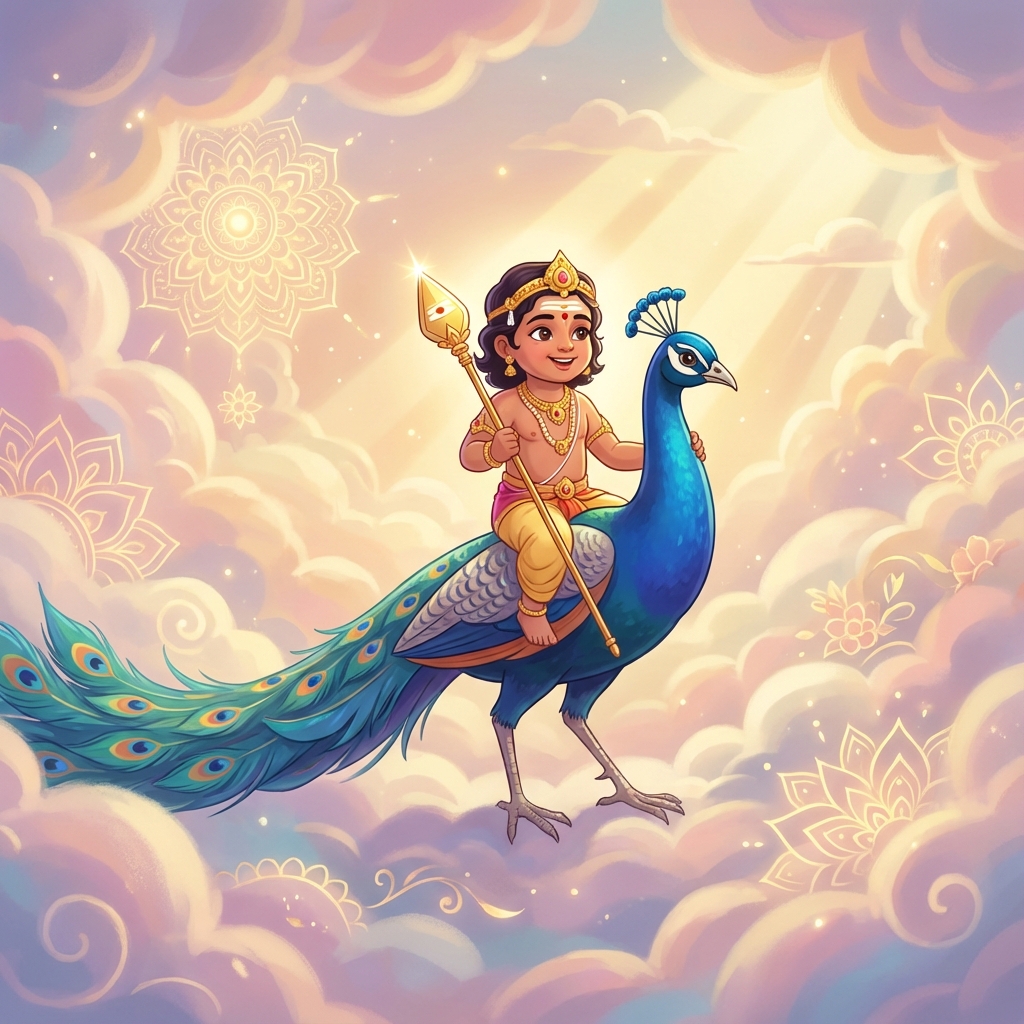 Lord Murugan and the Peacock
